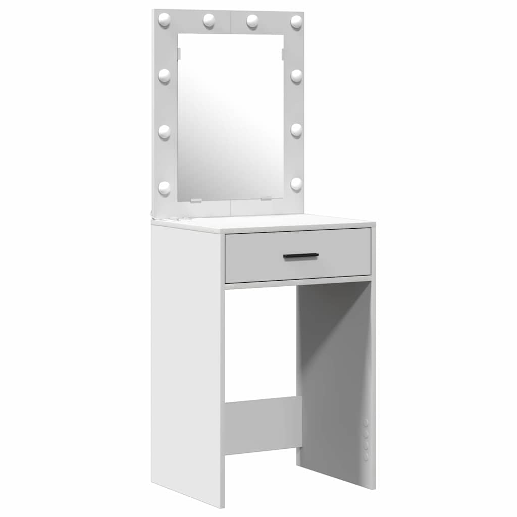 Sminkebord med speillys Hvit 50 x 41 x 135 cm Konstruert tre