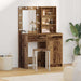 Dressingbordsett med LED 2 pcs Gammelt tre Konstruert tre