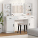 Dressingbordsett med LED med speillys 3 pcs Hvit Konstruert tre