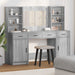 Dressingbordsett med LED 3 pcs Grå Sonoma Konstruert tre