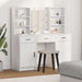 Dressingbordsett med LED med speillys 3 pcs Hvit Konstruert tre