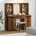 Dressingbordsett med LED 3 pcs Gammelt tre Konstruert tre
