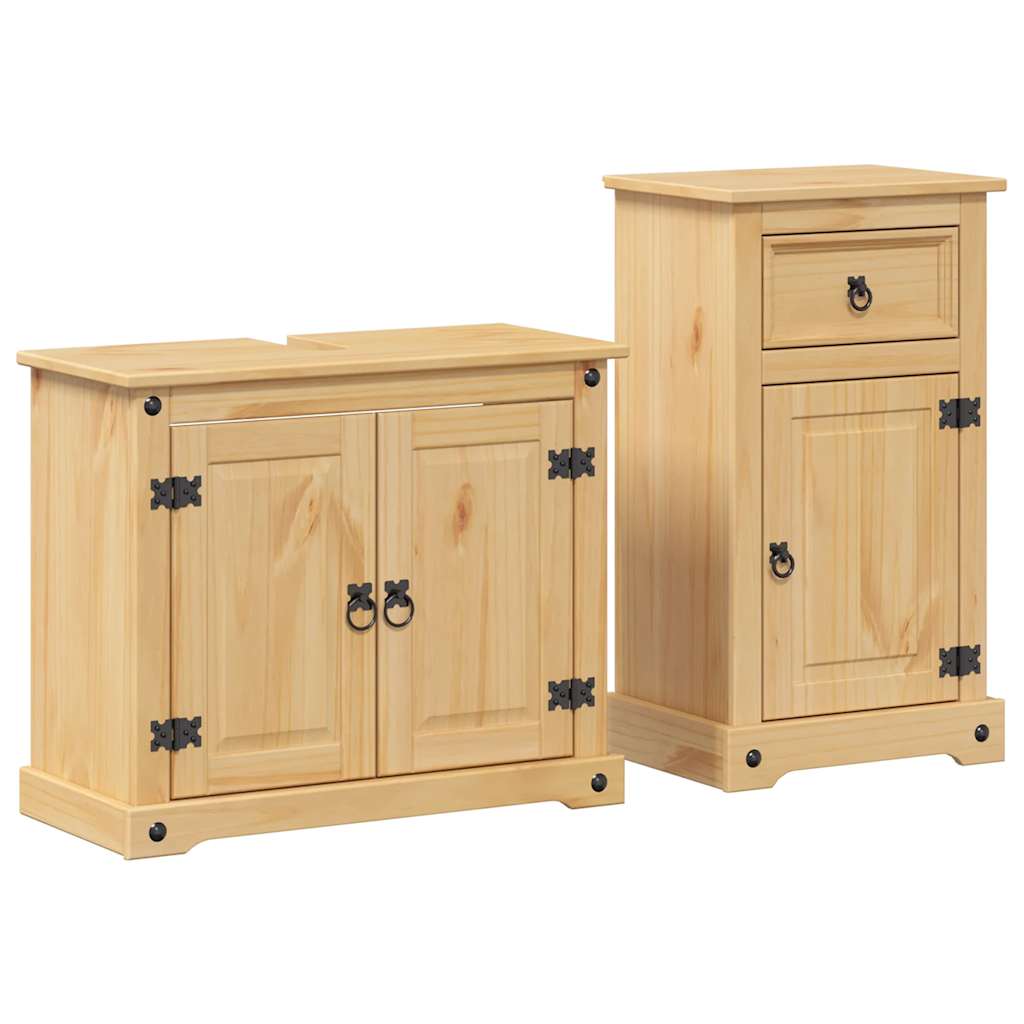 Baderomsskap 2 stk Corona heltre furu