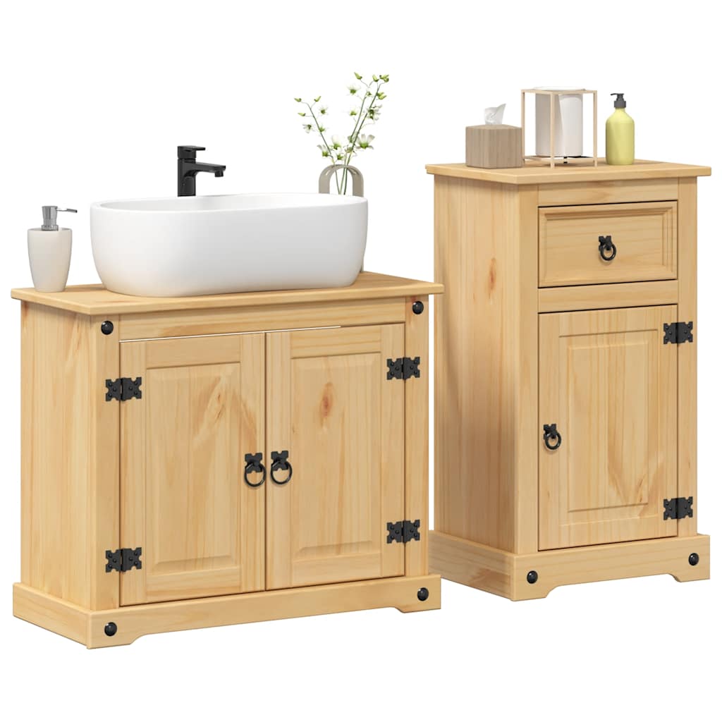 Baderomsskap 2 stk Corona heltre furu