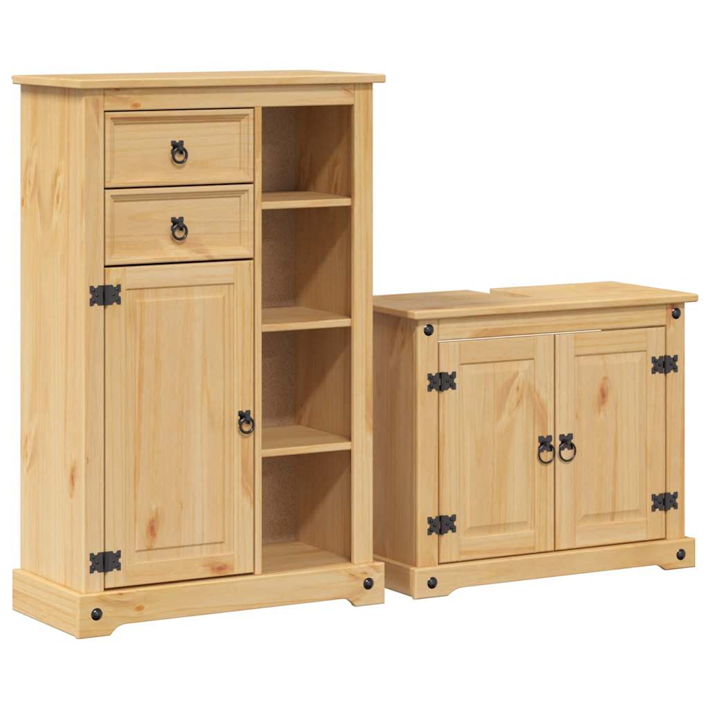 Baderomsskap 2 stk Corona heltre furu