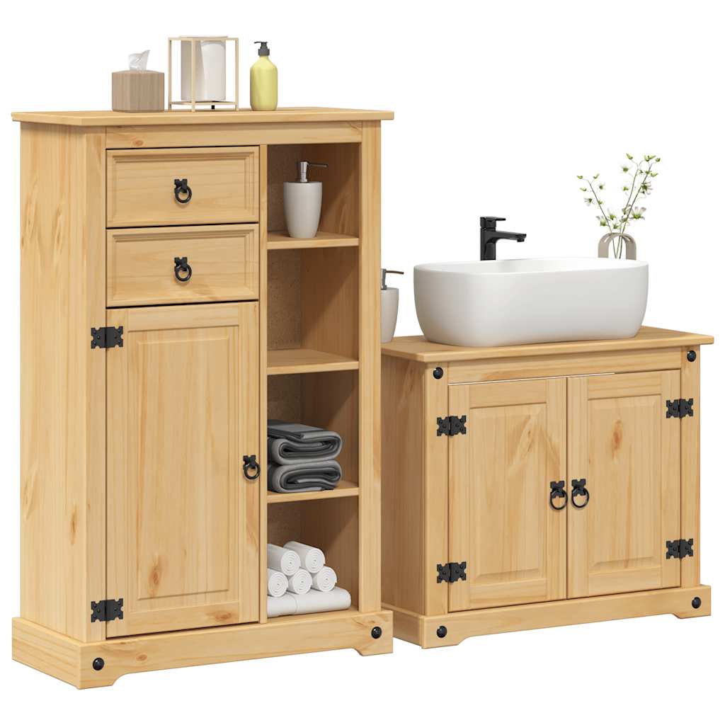 Baderomsskap 2 stk Corona heltre furu