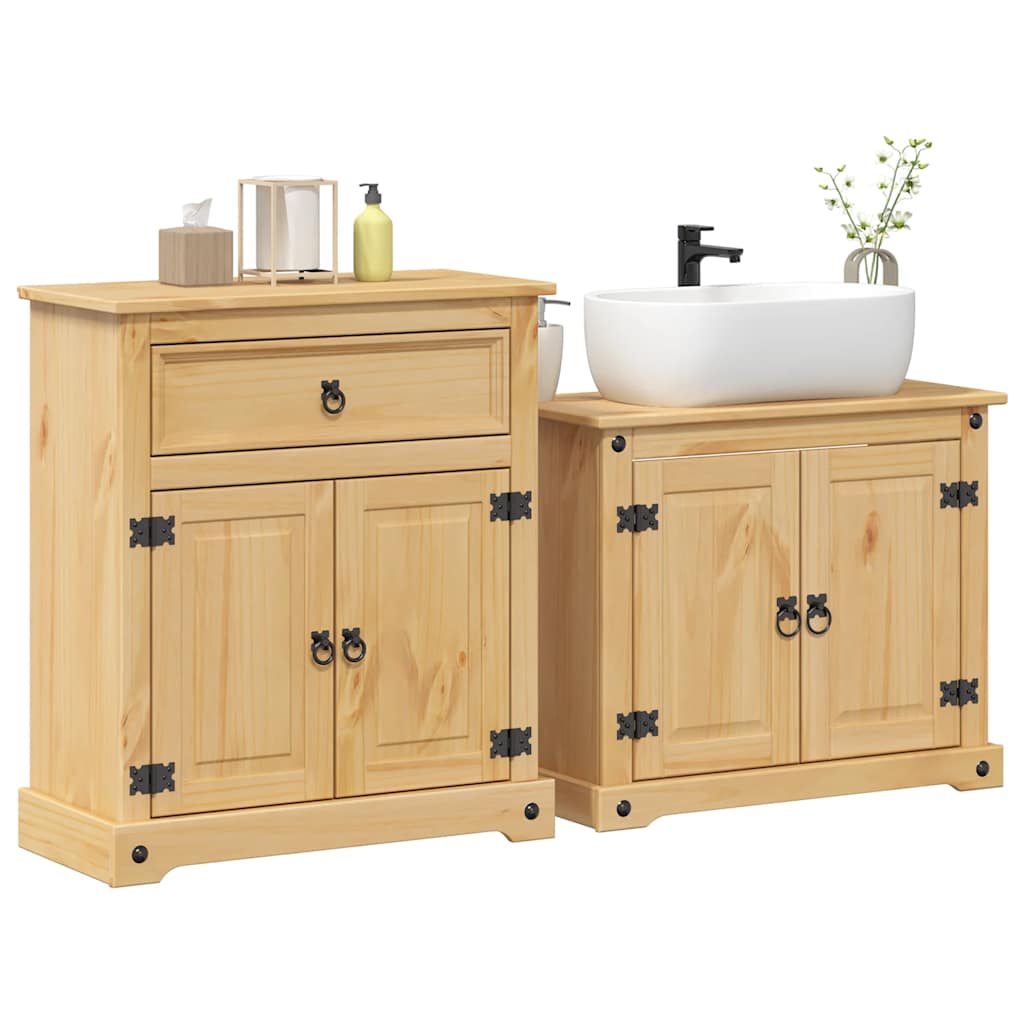 Baderomsskap 2 stk Corona heltre furu