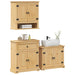 Baderomsskap 3 stk Corona heltre furu vidaXL