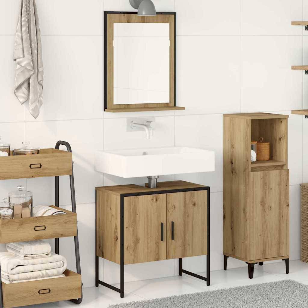 Baderomsinnredningssett 2 stk. Brun 60 x 33 x 60 cm