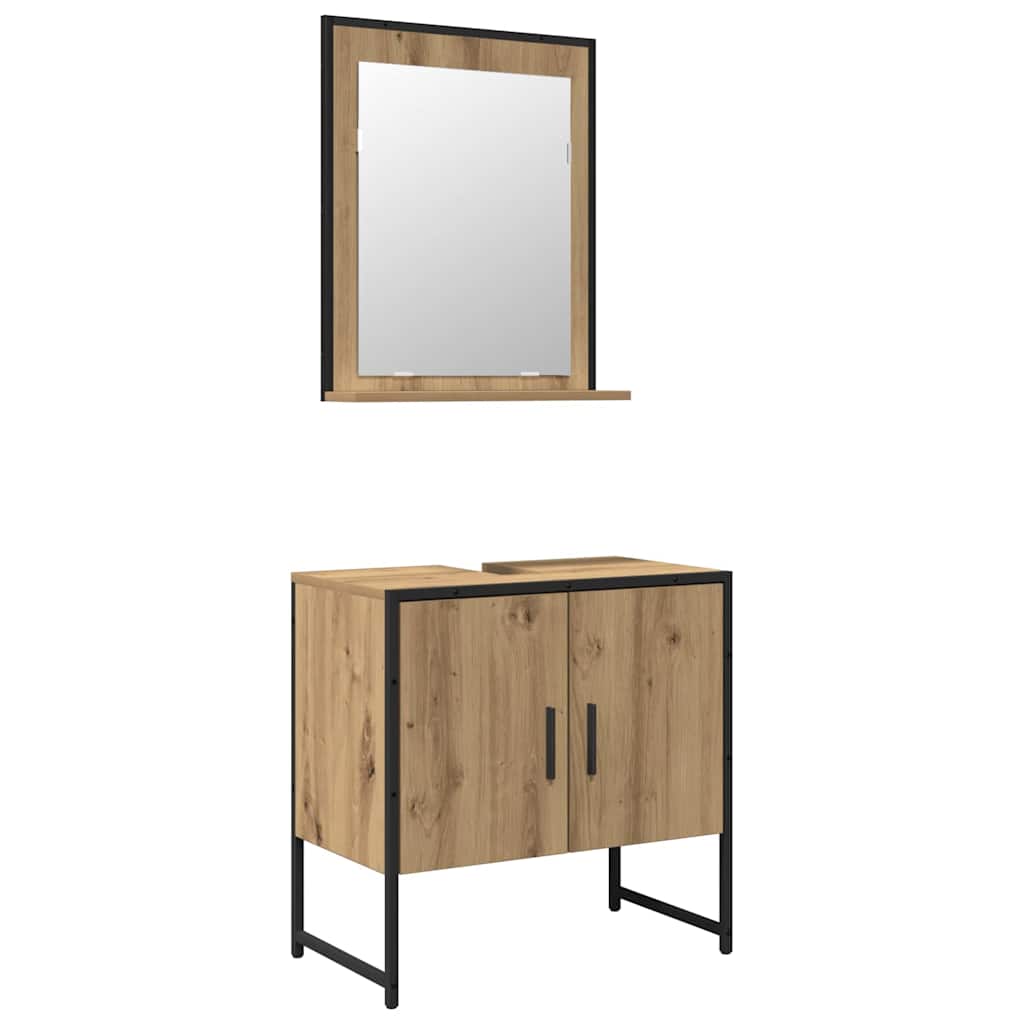 Baderomsinnredningssett 2 stk. Brun 60 x 33 x 60 cm