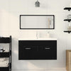 Bathroom Furniture Set Veggmontert 3 pcs Svart Eik 90x38.5x46cm
