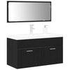 Bathroom Furniture Set Veggmontert 3 pcs Svart Eik 90x38.5x46cm