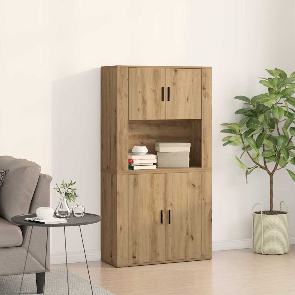 Høyskap Artisan Eik 80 x 33 x 150 cm Konstruert tre vidaXL