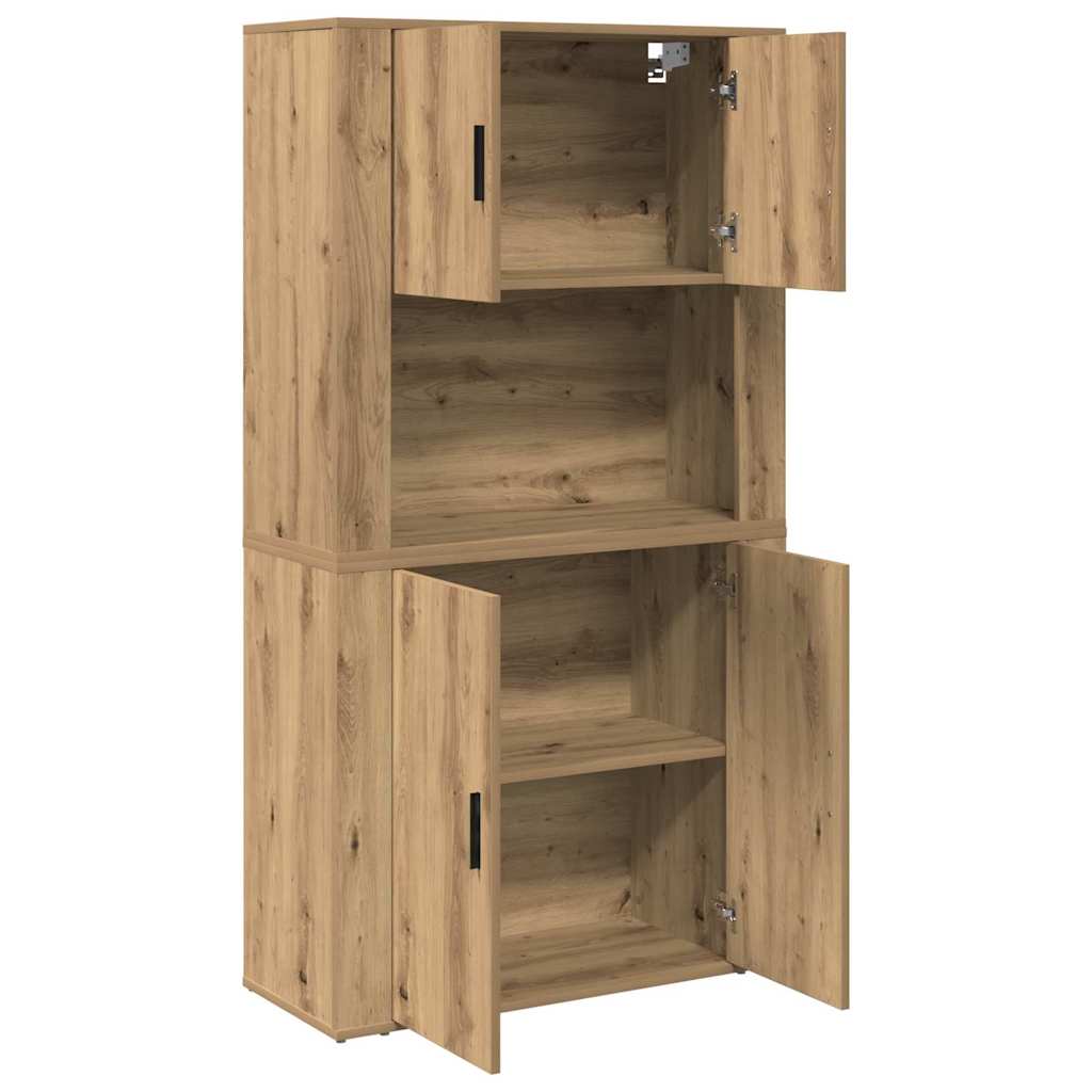 Høyskap Artisan Eik 80 x 33 x 150 cm Konstruert tre vidaXL