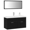 Baderomsinnredningssett 3 pcs Svart Eik 90 x 38.5 x 46 cm