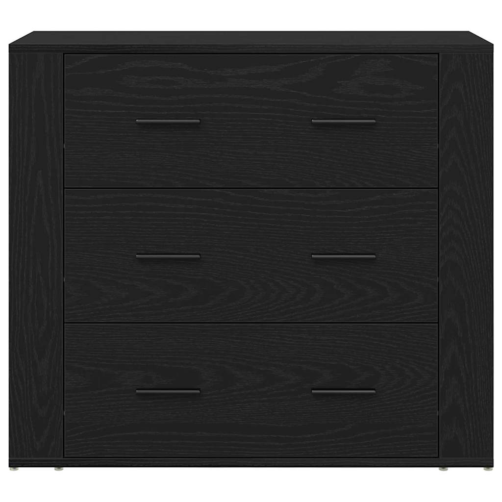 Høyskap med skuff Svart Eik 80 x 33 x 150 cm Konstruert tre