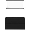 Baderomsinnredningssett 3 pcs Svart eik 80 x 38.5 x 45 cm