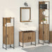 Baderomsinnredningssett 4 stk. Brun 33 x 33 x 185,5 cm