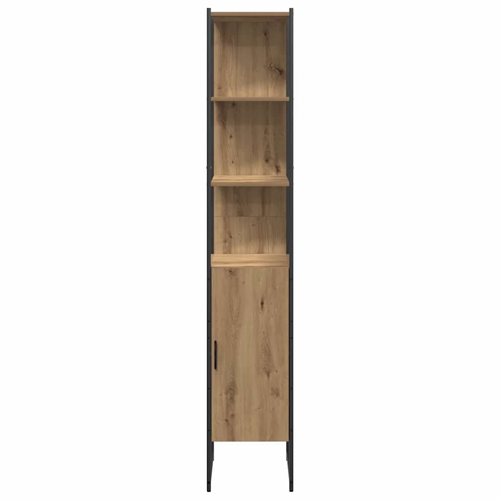 Baderomsinnredningssett 4 stk. Brun 33 x 33 x 185,5 cm