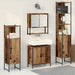 Baderomsinnredningssett med dør 4 pcs Brun 33 x 33 x 185.5 cm