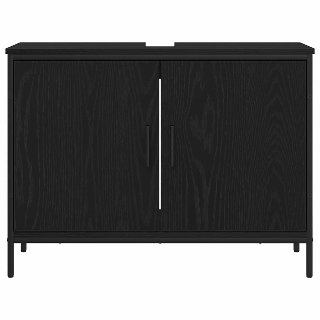 Baderomsinnredningssett med dør 4 pcs Svart 33 x 33 x 185.5 cm