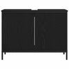 Baderomsinnredningssett med dør 4 pcs Svart 33 x 33 x 185.5 cm