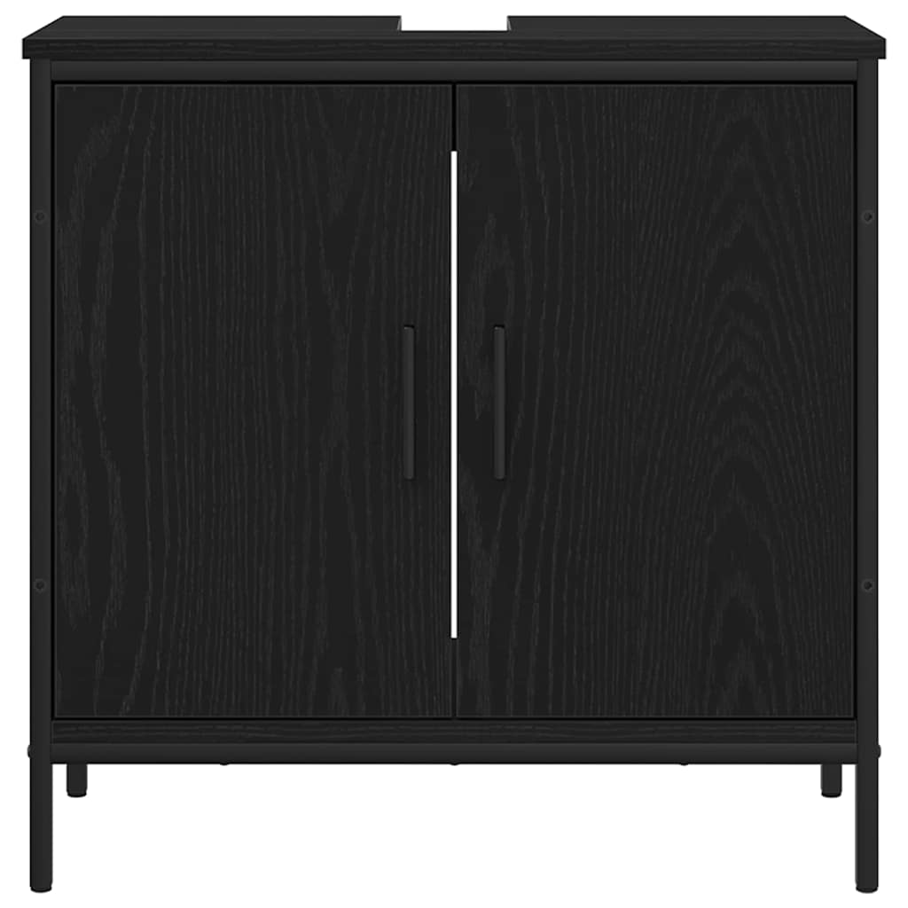 Baderomsinnredningssett med dør 4 pcs Svart 33 x 33 x 185.5 cm