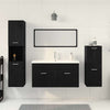 Baderomsinnredningssett 4 pcs Svart Eik 80 x 38.5 x 45 cm