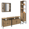 Baderomsskapsett med hylle 4 pcs artisan eik 33 x 33 x 185.5 cm