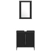 Baderomsinnredningssett med dør 4 pcs Svart 33 x 33 x 185.5 cm
