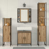 Baderomsinnredningssett med hylle 4 pcs Brun 33 x 33 x 185.5 cm