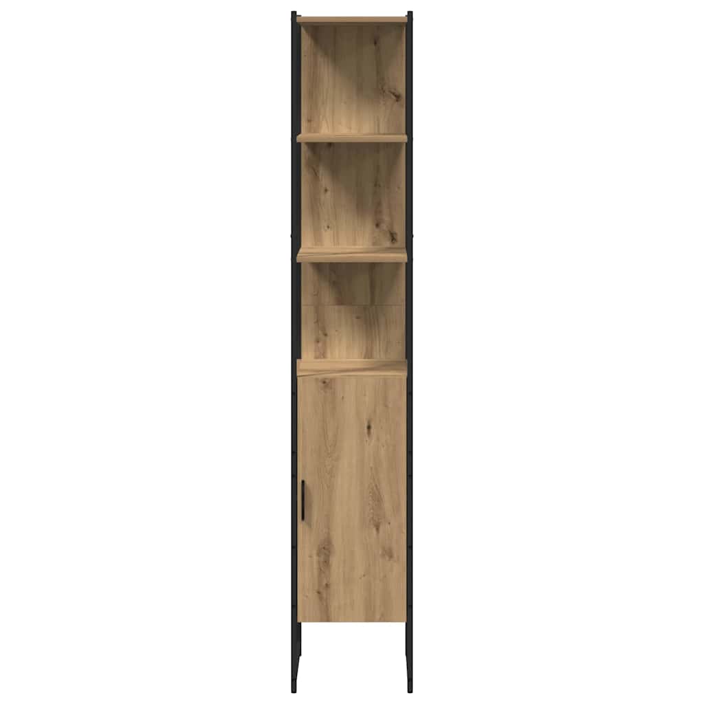 Baderomsinnredningssett med hylle 4 pcs Brun 33 x 33 x 185.5 cm