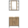 Baderomsinnredningssett med hylle 4 pcs Brun 33 x 33 x 185.5 cm