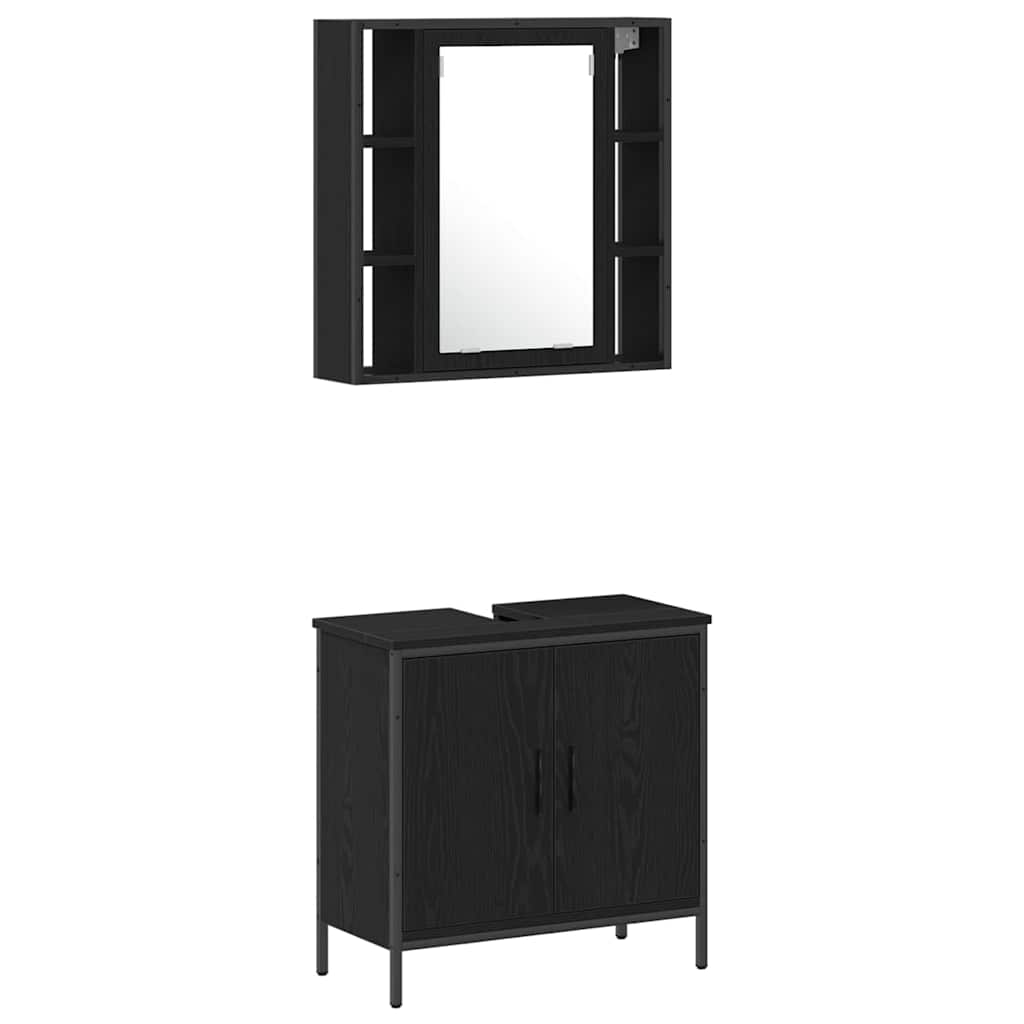 Baderomsinnredningssett Annet 4 pcs Svart 33 x 33 x 185.5 cm