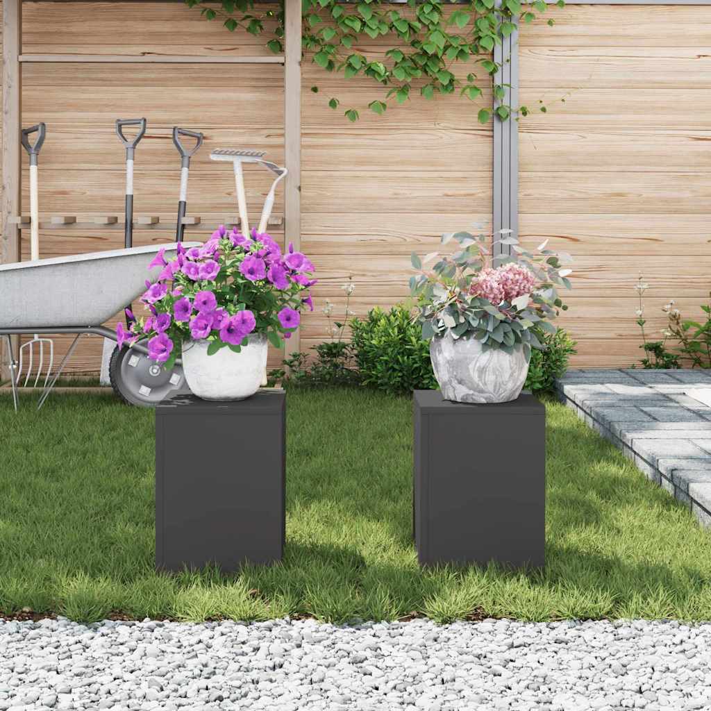 Plantestander 2 pcs Svart 24 x 24 x 35 cm Stål