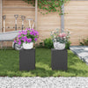 Plantestander 2 pcs Svart 24 x 24 x 35 cm Stål