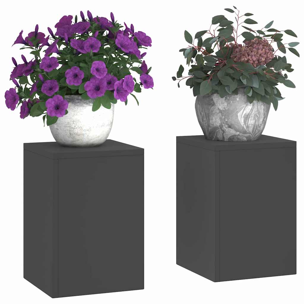 Plantestander 2 pcs Svart 24 x 24 x 35 cm Stål