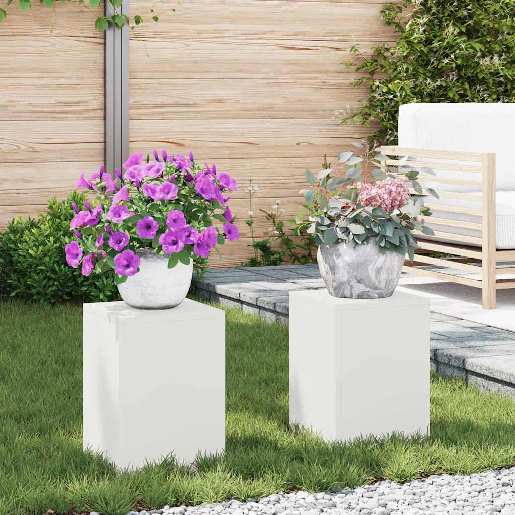 Planteholder 2 pcs Hvit 24 x 24 x 35 cm Stål