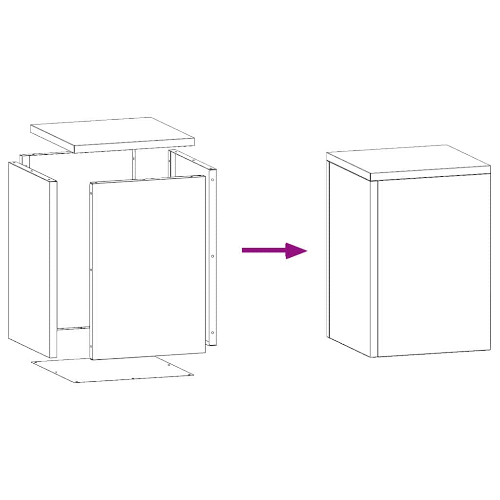 Plantestander 2 pcs Antrasitt 24 x 24 x 35 cm Stål