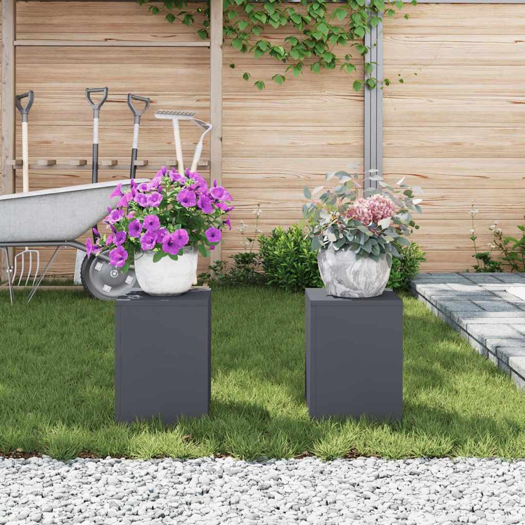 Planteholder 2 pcs Antrasitt 24 x 24 x 35 cm Stål