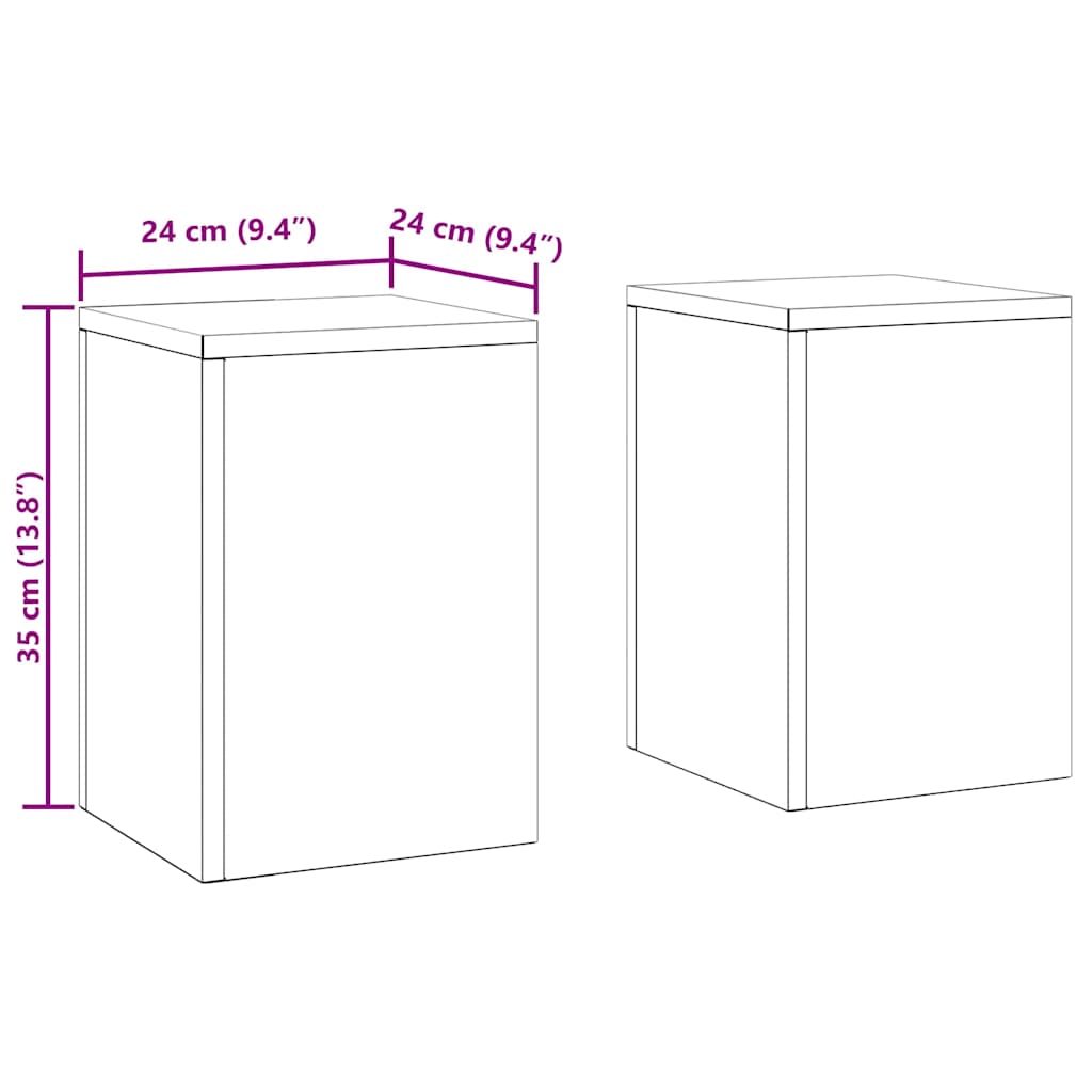 Plantestander 2 pcs Antrasitt 24 x 24 x 35 cm Stål