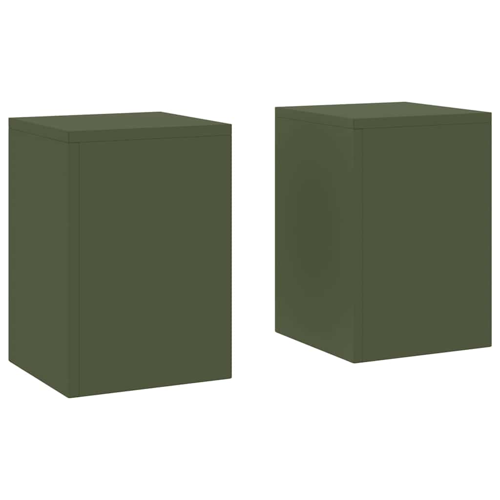 Planteholder 2 pcs Olivengrønn 24 x 24 x 35 cm Stål