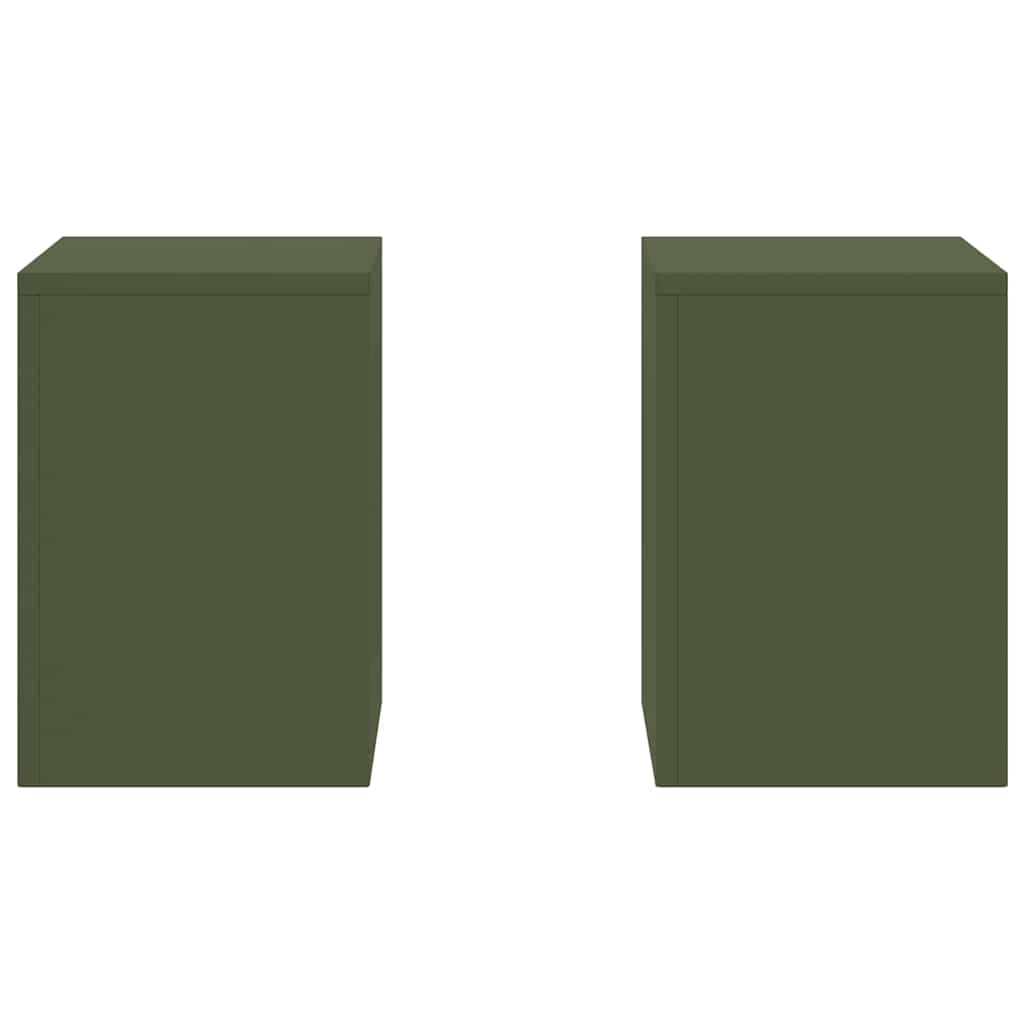 Planteholder 2 pcs Olivengrønn 24 x 24 x 35 cm Stål