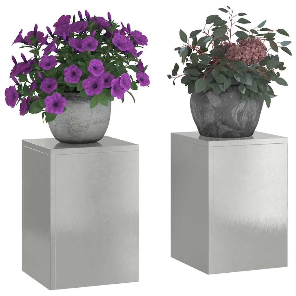 Planteholder 2 pcs sølv 24 x 24 x 35 cm Rustfritt stål
