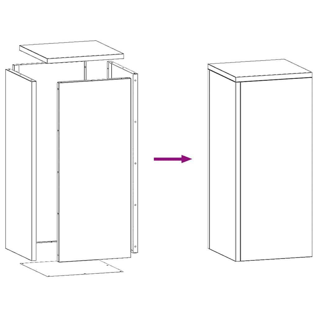 Planteholder 2 pcs Svart 24 x 24 x 55 cm Stål
