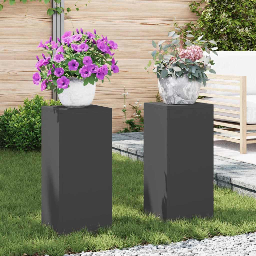 Planteholder 2 pcs Svart 24 x 24 x 55 cm Stål