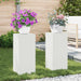 Planteholder 2 pcs Hvit 24 x 24 x 55 cm Stål vidaXL