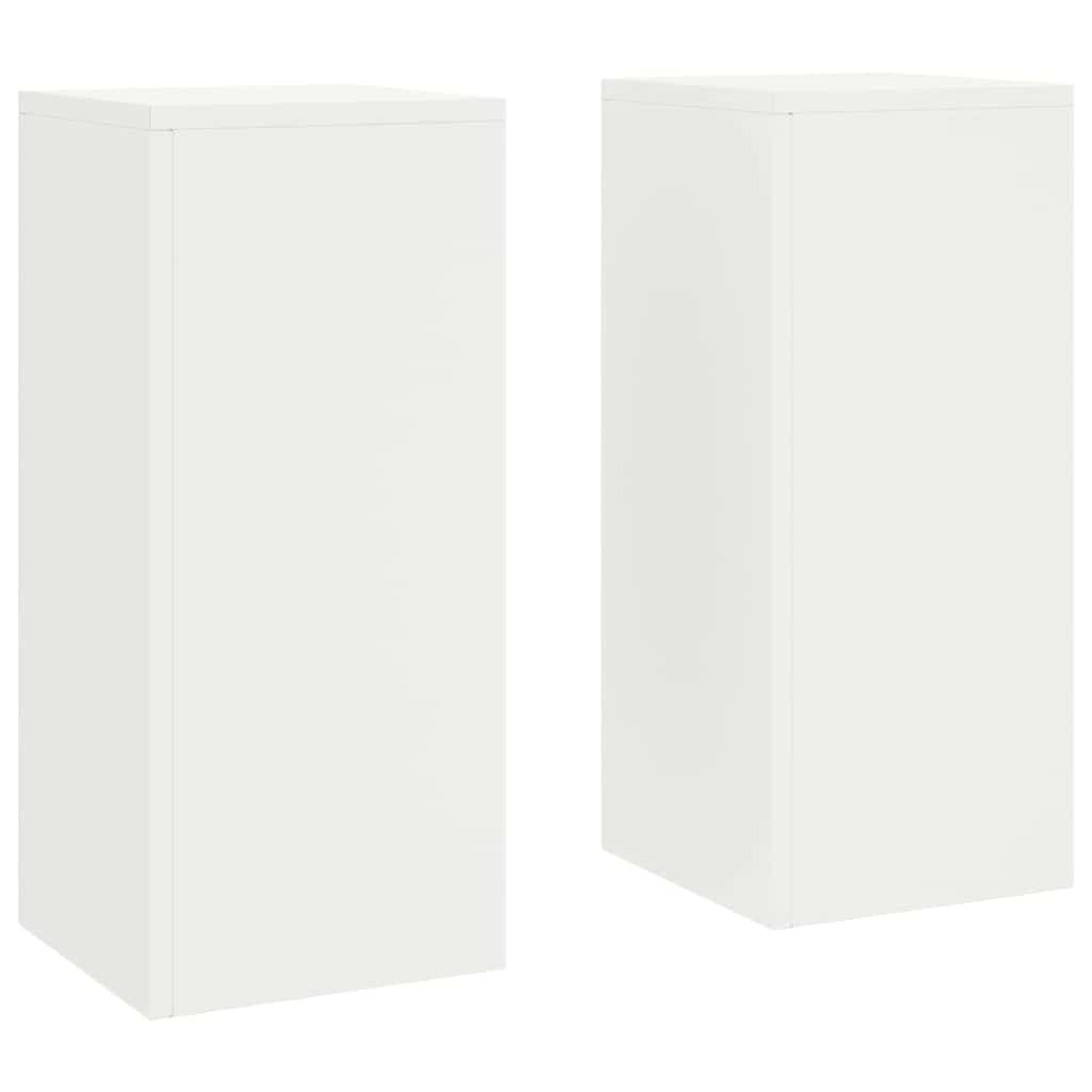 Planteholder 2 pcs Hvit 24 x 24 x 55 cm Stål vidaXL