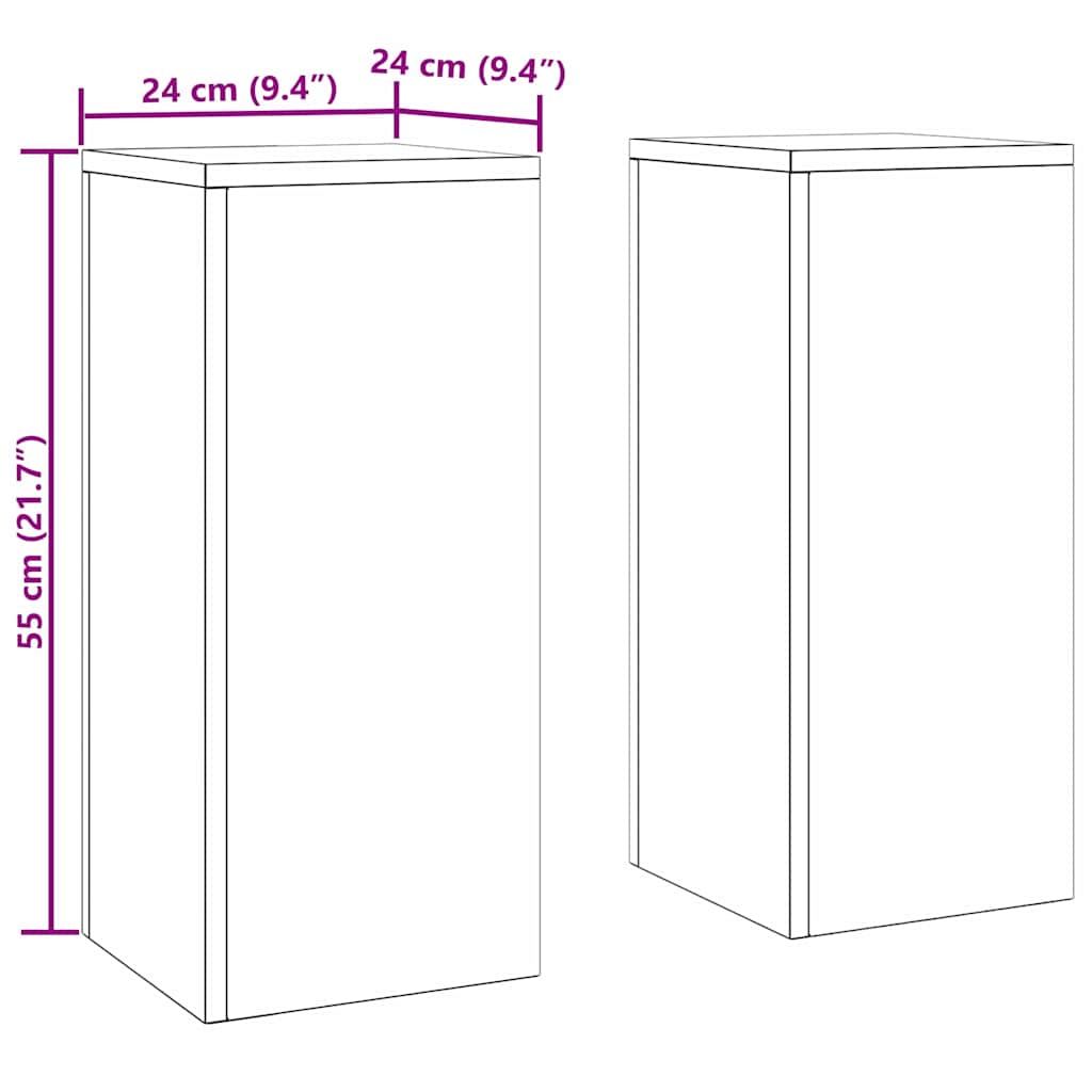 Planteholder 2 pcs Hvit 24 x 24 x 55 cm Stål vidaXL