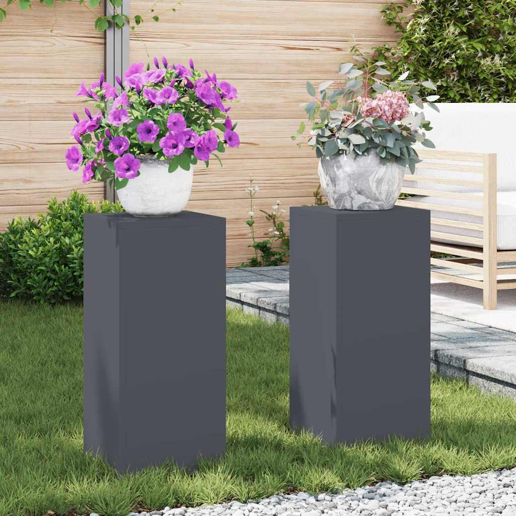 Planteholder 2 pcs Antrasitt 24 x 24 x 55 cm Stål